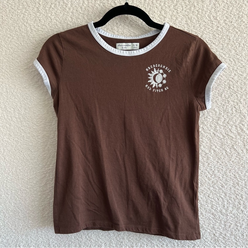 Abercrombie Kids Brown‎ Short Sleeve ‘92 Sun Moon Shirt Cotton Blend Size 15/16